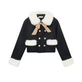 Yipinpay Winter Kawaii Faux Fur Clothing Suit Woman Warm Elegant Coat + Slim Y2k Mini Skirt Outwear Korean Fashion Sets Office Lady