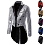 Yipinpay Men Shiny Sequin Glitter Embellished Blazer Jacket Men Nightclub Prom Suit Blazer Costume Homme Singers Stage Clothes Tuxedo new