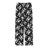 Yipinpay Womens Fuzzy Pajama Pants Sleepwear Skull Print Elastic Waist Long Pants Thickened Nightwear Halloween Lounge Bottoms