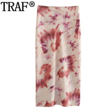 Yipinpay 2023 Women Skirt Tie Dye Summer Long Skirts For Women Fashion 2023 High Waist Midi Skirt Vintage Elegant Women's Skirts