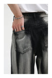 Yipinpay Men's Baggy Wide Leg Jeans Unisex Vintage Washed Blue Denim Trousers High Waist Loose  Straight Male Pants Harajuku Streetwear
