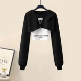 Yipinpay Spring Autumn Women's Tracksuit Set Korean Fashion Short Long-sleeved Sweater+Vest+Casual Wide Leg Pants Three-piece Suit