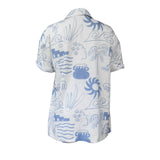 Yipinpay Womens Short Pants Outfits Pattern Printed Lapel Button-Down Tops + Elastic Waist Shorts Loose Fit Set Casual Streetwear