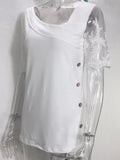 Yipinpay Women's Fashion White Blouses 2024 Summer Lace Short Sleeve Tops T-Shirt Casual Buttons Office T-shirt Shirt Top Femme Clothing