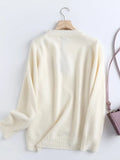 Yipinpay 2024 Women High Quality Woolen Knit Sweater Long Sleeve O Neck Female Jumper Loose Pullovers