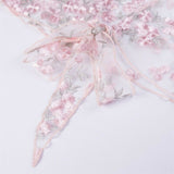 Yipinpay Womens Summer Long Sleeve Floral Transparent Mesh Sheer Embroidered Swimsuit See-through Hollow Out Crop Tops Cover Up Beachwear