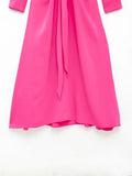 Yipinpay 2023 Pink Dress Women Bow Long Dresses For Women Elegant Casual Women's Dresses Autumn Winter 2023 Long Sleeve Midi Dress