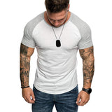Yipinpay Men Casual Short Sleeve Tops Slim Fit Bodybuilding Muscle T-Shirt Summer Workout Sport Shirts Skin-Friendly Comfortable