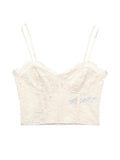 Yipinpay 2023 Black Lace Top Female Sexy Corset Crop Top Women Woman Orange Cut Out Tank Tops Backless Summer Bustier Tops Y2k Camis