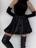 Yipinpay MO 2023 Summer Satin Skirt A-line Short Skirt Women's Commuter White Mini Pleated Skirt Official Ladies Black Skirt