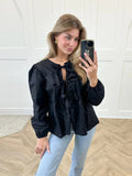 Yipinpay Lace Up Long Sleeve Blouse For Women 2024 Spring Summer Solid Loose O-neck Shirts Female Elegant Street Lady Chic Tops