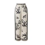 Yipinpay Floral Print Long Pants Sets Women 2024 Chic Lapel Long Sleeve Shirt Wide Leg Trousers 2 Pieces Sets Lady Street Outfits