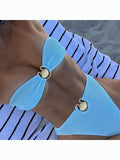 Yipinpay Waist Bikinis 2023 Women Swimsuit Female Swimwear Bandeau Solid Beach Brazilian Bikinis Set Bathing Suit Beachwear