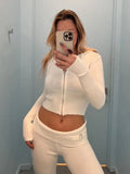 Yipinpay Knit Fashion 2 Piece-Set Trousers Hoodie Tracksuit Women Crop top Knitwear And Women's Pants Sets Female Trousers Outfits