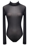 Yipinpay Transparent Sexy Mesh Bodysuit 3 Colors Long Sleeve Jumpsuit Women Sheer Leotard Fashion Underwear Teddy Daily Wear Hot Sale