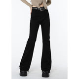 yipinpay Women Black Leisure Pants High Waist Vintage Baggy Streetwear American Style Fashion Female Loose Straight Wide Leg Trouser