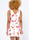 Yipinpay Women Floral Dress Sleeveless Off Shoulder V Neck Slimming Casual Club Party Vintage Short Dress Street Style S M L