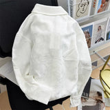 Yipinpay Long Sleeve 3D Flower Shirt Blusa Feminina White Blouses for Women Fashion 2023 Embroidery Tops Lady Casual Shirts