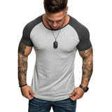 Yipinpay Men Casual Short Sleeve Tops Slim Fit Bodybuilding Muscle T-Shirt Summer Workout Sport Shirts Skin-Friendly Comfortable