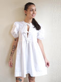 Yipinpay Short Puff Sleeve Leopard Mini Dress Women 2024 Elegant Lace Up Round Neck Short Dress Summer Loose Casual Beach Dress
