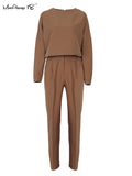 Yipinpay Vintage Zipper Khaki Trousers Women High Waist Office Pants Ladies Brown Trousers Work Wear Spring Long Pants 2023
