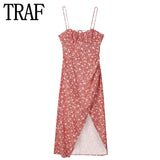 Yipinpay Floral Corset Dress Woman Red Slip Long Dress Women Summer Elegant Party Dresses For Women 2023 Backless Evening Dresses