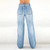Yipinpay Spring New Y2K Style Women's Loose Jeans Fashion Denim Wide Leg Pants Street Casual Trousers XS-L Drop Shipping