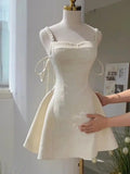 Yipinpay High end White Suspender Dress Summer New Korean Fashion Sweet Sleeveless Waist Slimming A-line Short Dress for Women
