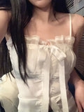 Yipinpay New Pure Color Lace Strap Blouse Ladies Casual Elegant Sexy Crop Tops Party Slim Korean Style Fashion Vest Design Chic