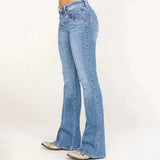 Yipinpay New Women's Low Waist Boot Cut Jeans Fashion Slim Stretch Denim Flared Pants Casual Female Trousers XS-4XL Drop Shipping