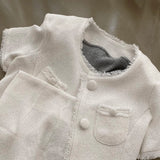 Yipinpay Chic Summer Elegant Round Short Sleeve Pink Tweed Jacket Short Tassel Shirt Mini Skirt Sets 2023 Fashion