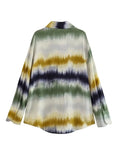 Yipinpay Women Shirts And Blouses Tie Dye Button Up Shirt Women Loose Summer Fashion Woman Blouse 2023 Streetwear Long Sleeve Top