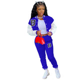Yipinpay Letter Printing Joggers Leisure Two-Piece Set Women's Sports Training Jogging Uniform Baseball Uniform Suit