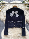 Yipinpay 2024 Fashion Pearl Warm Sweater Winter Office Lady Elastic Thick Loose Blouse Ladies Beading Autumn Sweet Pullovers