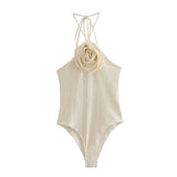 Yipinpay 2023 Women Swimwear Flower Sexy Backless Body Woman Off Shoulder Halter Summer Woman Bodysuit Lingerie Tights Swimsuit