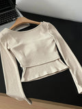Yipinpay Fall Winter Woman Korean Fashion Two Piece Sets Cropped Sweater Pullovers Tops Jumper Design Gyaru Knitwears 2000s Tide