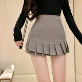 Yipinpay Sexy Mini Skirt Woman Spring New Fashion High Waist Sweet Elegant Pleated Skirt Girl Streetwear Casual French Style