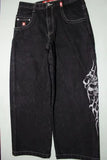 Yipinpay Jeans Harajuku Hip Hop Gothic Embroidery Oversized Baggy Jeans Men Street Fashion Hot Pants Unisex Casual Joker Jeans Men 0406