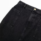 Yipinpay Black Denim Skirt Woman Slit Jean Long Skirts For Women Fashion 2023 High Waist Summer Midi Skirt Y2k Streetwear Skirts