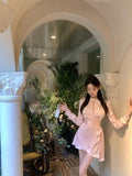 Yipinpay Elegant Dresses Women Long Sleeve Hollow Out Slim Winter Fashion Ruffles Temperament Sexy Dress Ladies Party Chic