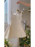 Yipinpay High end White Suspender Dress Summer New Korean Fashion Sweet Sleeveless Waist Slimming A-line Short Dress for Women