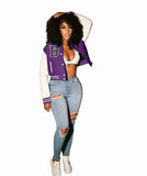 Yipinpay 2024 Women Clothes Fashion Casual Patchwork Button Up Crop Bomber Varsity Jackets Coat Women Winter Baseball Jacket