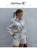 Yipinpay Patchwork Cotton Linen Shorts Sets Womens 2 Pieces Fashion Lantern Sleeve Blouses Vacation Outfits Hot Short Suits