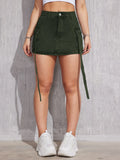 Yipinpay Summer New Women's Blue and Army Green Denim Work Skirt Fashion Sexy Jeans Mini Skirt Hot Girl Clothing S-2XL