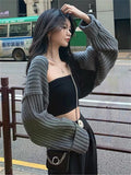 Yipinpay White Women Sweater Shrugs Cropped Top Full Lantern Sleeve Knitwear Pullover Sexy Summer High Street Outwear 2024 Spring