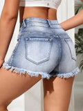 Yipinpay Summer New Fashion Ripped Skinny Denim Shorts For Women Sexy Stretch Tassel Jeans Shorts Casual Female Clothing S-2XL