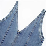 Yipinpay Blue Denim Dress Woman Sleeveless Long Dress Women Straps Midi Casual Dresses For Women Summer 2023 Holiday Dresses