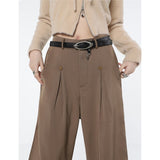 yipinpay Womans Pants High Waist Vintage Advanced Sense Straight Trouser 2023 American Style Chic Design Baggy Wide Leg Suit Pants