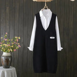 Yipinpay style knitted vest women autumn and winter Korean versatile casual camisole medium length sleeveless sweater vest female