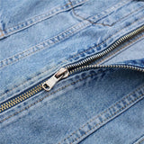 Yipinpay Blue Denim Dress Woman Sleeveless Short Dresses For Women Zip Up Jean Mini Dress 2023 Streetwear Casual Summer Dresses